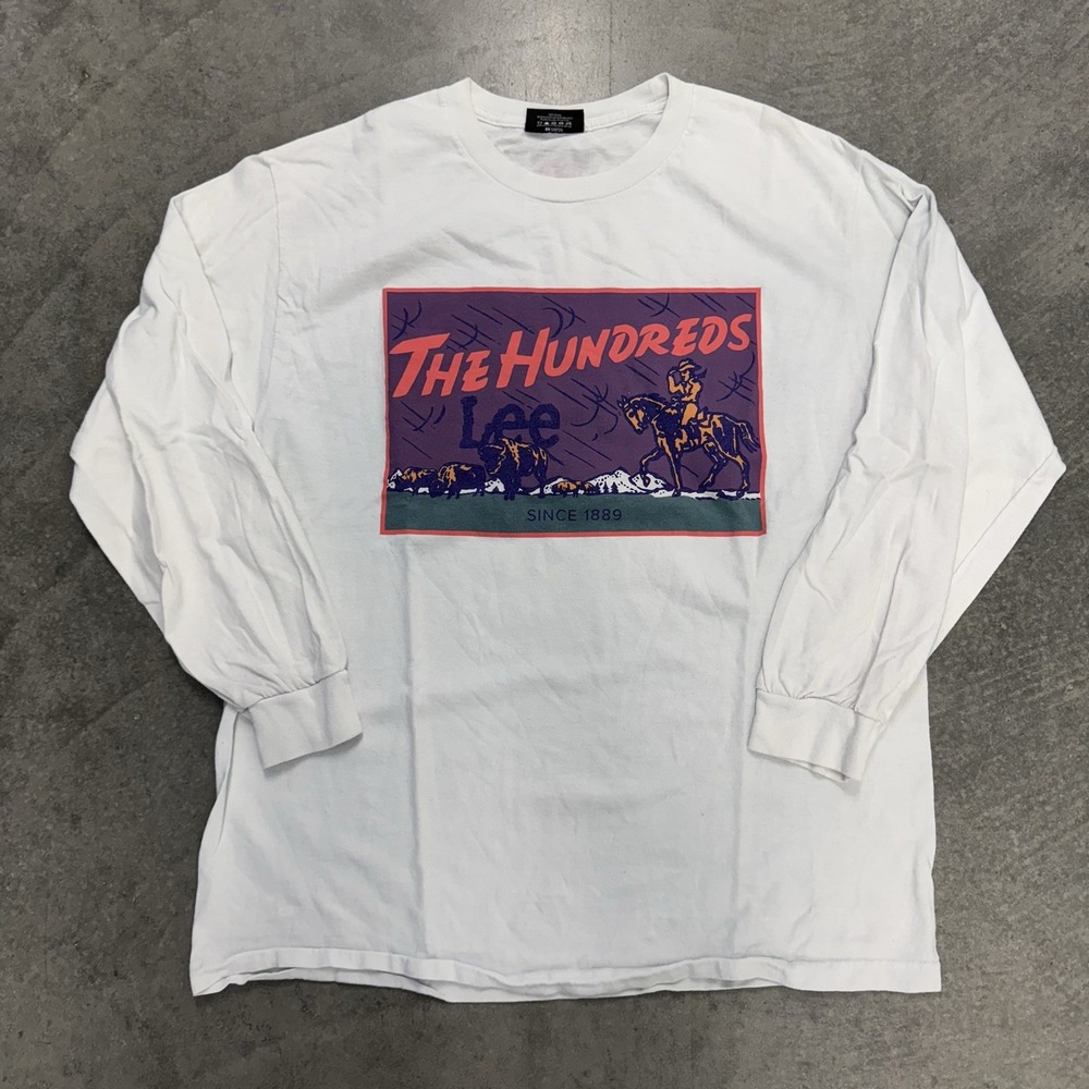 The Hundreds x Lee 2XL Long Sleeve T Shirt Cowboy Western Graphic White